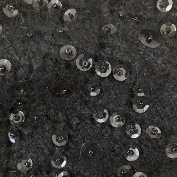 E by Eci Petite Black sequined angora blend shrug - Picture 6 of 6